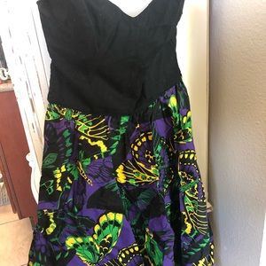 Betsey Johnson strapless butterfly print sundress